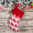 Knitting Wool Wave Christmas  Stockings With Snowflake Reindeer Pattern For Christmas Decorations W520D reindeer Christmas stockings