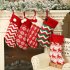 Knitting Wool Wave Christmas  Stockings With Snowflake Reindeer Pattern For Christmas Decorations W522E Snowflake Christmas stockings