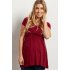 Kojooin Women s Solid Ruched Maternity Dress Wrap V Neck Short Sleeve Blouse Top