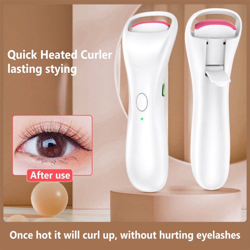 Portable Electric Heated Eyelash Curler Rechargeable Long-lasting Fast Heating Eyelashes Clip Makeup Tools 