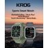 Kr06 Smart Watch 1 8 Inch Screen Bluetooth Call Waterproof Sports Pedometer Heart Rate Monitor Bracelet Black