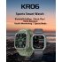Kr06 Smart Watch 1 8 Inch Screen Bluetooth Call Waterproof Sports Pedometer Heart Rate Monitor Bracelet Green