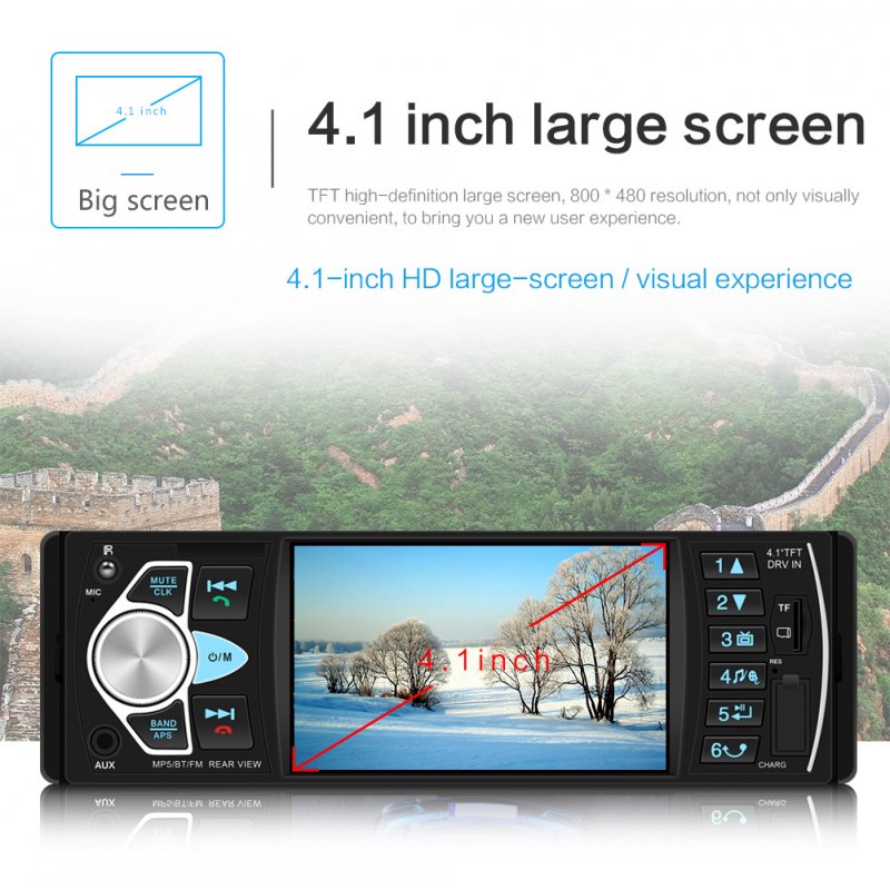 4.1 inch HD Car MP5 Bluetooth Hands-free Vehicle MP5 Player Card Radio 4022D with Rear Camera 