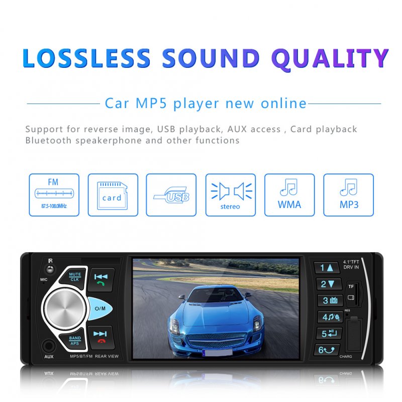 4.1 inch HD Car MP5 Bluetooth Hands-free Vehicle MP5 Player Card Radio 4022D with Rear Camera 