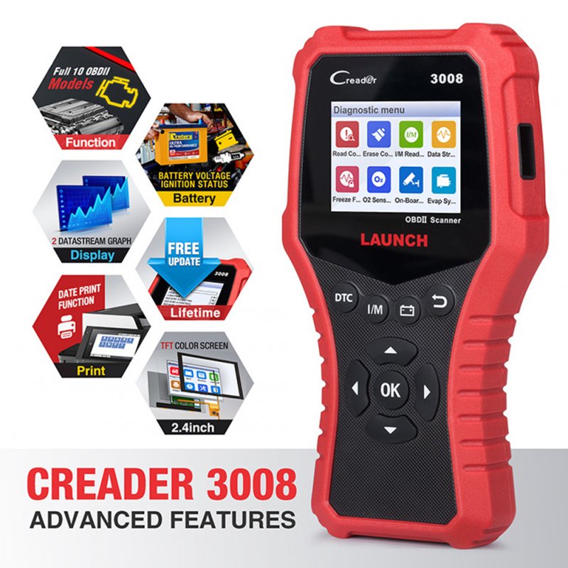 X431 Cr3008 Full Obd2 Car Fault Diagnostic Instrument Code Reader Scanner OBDII Diagnostic Tool Car Detector 