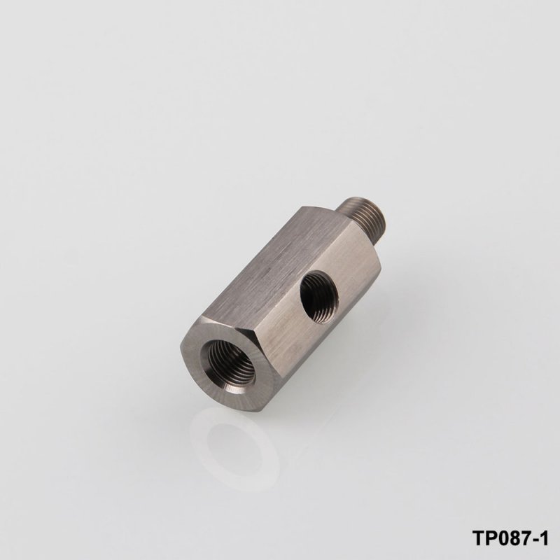 1/8" BSPT Oil Pressure Sensor Tee to NPT Adapter Turbo Supply Feed Line Gauge T