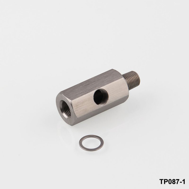 1/8" BSPT Oil Pressure Sensor Tee to NPT Adapter Turbo Supply Feed Line Gauge T