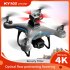 Ky102 5g RC Drone with 4k Camera 4 Way Automatic Obstacle Avoidance Quadcopter B 3 Batteries