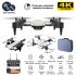 Ky605 Pro Drone With 4k Dual Hd Camera Aerial Photography Quadcopter Professional Wifi Fpv Helicopter Rc Drone Toys Kid Gift KY605 white  2 batteries 390g