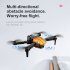 Ky907 Mini Drone with Camera Smart Obstacle Avoidance Folding Remote Control Quadcopter Toys Orange A 2 Batteries