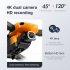 Ky907 Mini Drone with Camera Smart Obstacle Avoidance Folding Remote Control Quadcopter Toys Black B 2 Batteries