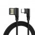 L Shaped Angle Head Type C Charging Cable Data Transmission Cable Adapter 3 Meter for Phone black