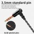 L shaped 3 5mm Headphones 90 Degree Right Angle Plug Stereo Bass Headset Wire Control In ear Earbuds gray