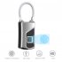 L1 Smart Biometric Fingerprint Lock Usb Rechargeable Anti theft Security Padlock Waterproof For Luggage Case Door silver grey