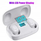 L12 HIFI Wireless Headset Bluetooth 5.0 Dual Sports Headphone 3D Stereo Portable Magnetic with Charging Case LED white