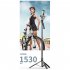 L16 1530mm Wireless Selfie Stick Tripod Foldable Monopod Compatible For Gopro Action Camera Smartphone Balance black Double light
