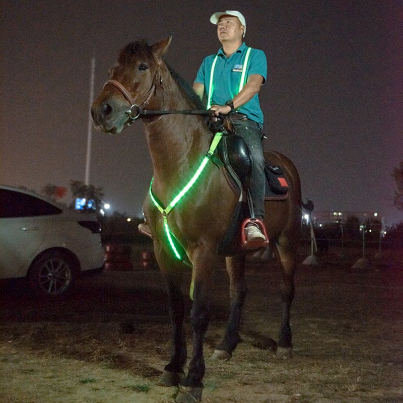 Bright Led Light  Strips  Horse  Chest  Strap Battery Powered Reusable Size Adjutable Flashing Light Horse Collar For Night Horse Riding Horse Show 