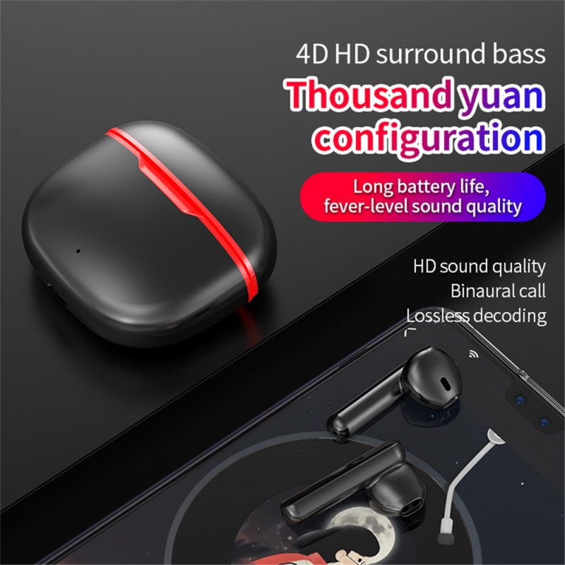 L33 Tws Bluetooth-compatible  Headset Sports Wireless Headphones Sport Earbuds Waterproof Noise Cancelling Music Headset Mini In-ear Gift Headset black