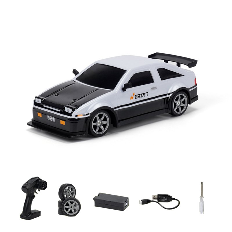 AE86 2.4g RC Drift Car 4wd High Speed Sport Car Rechargeable Remote Control Racing Car Toys 1 Battery