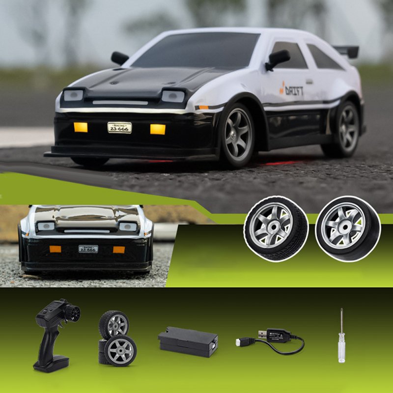 AE86 2.4g RC Drift Car 4wd High Speed Sport Car Rechargeable Remote Control Racing Car Toys 1 Battery