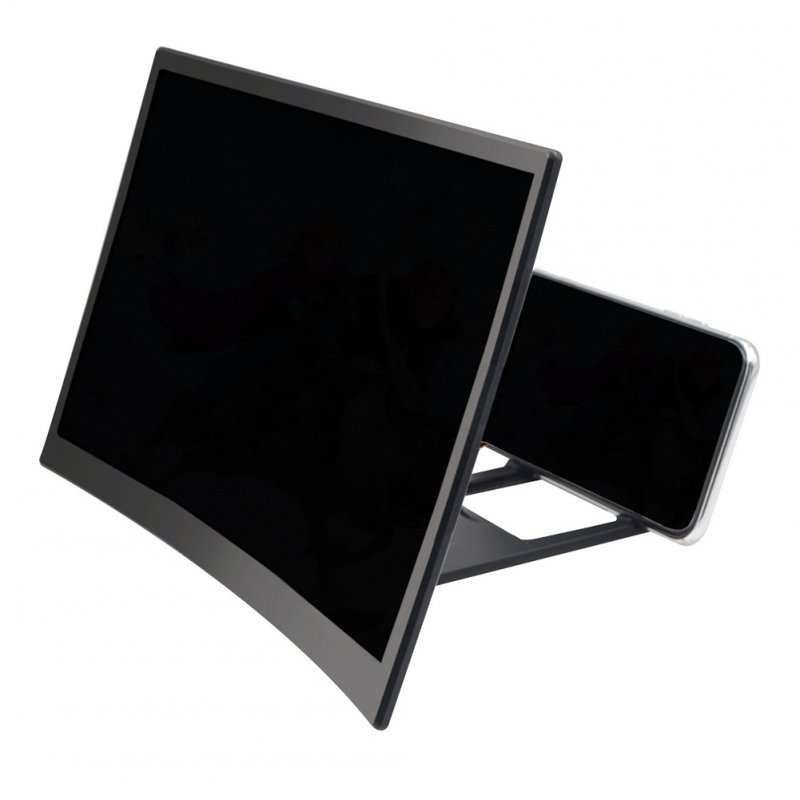 L6 12-Inch 3D Mobile Phone Screen  Magnifier Curved Screen HD Video Amplifier Black