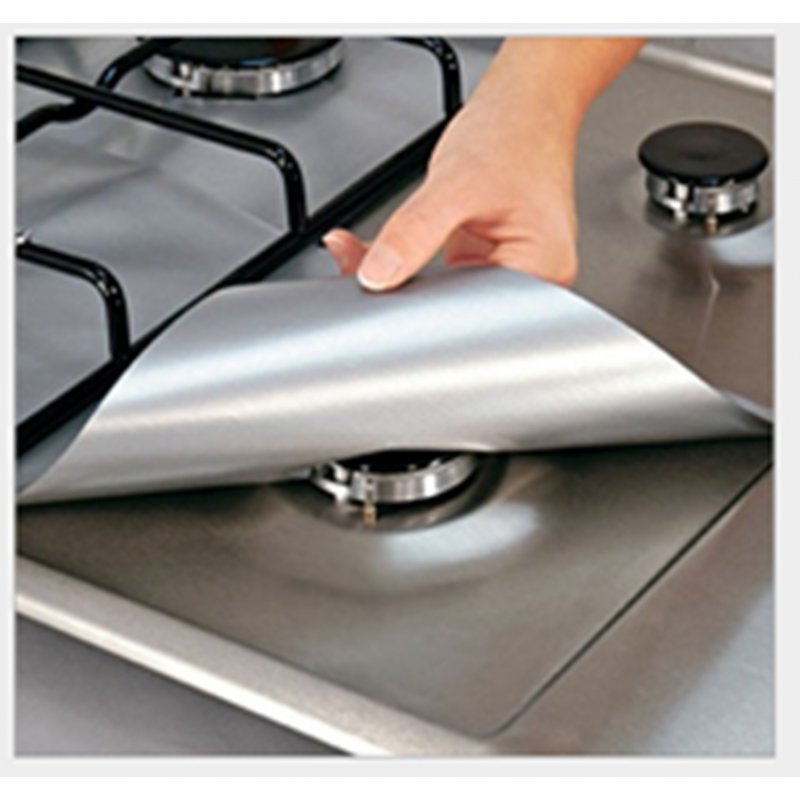 4/8/12/24pcs Reusable Aluminum Foil Gas Stove Burner Cover Protector Liner Clean Mat Pad