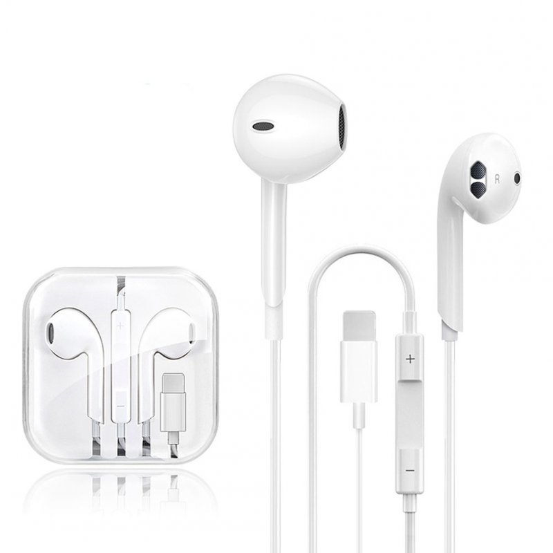 L9 Wired Headset With Microphone Stereo In-ear Earphone With IOS Interface For Apple IOS White