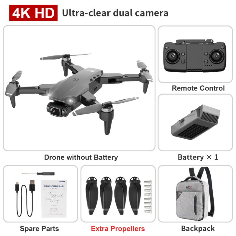 L900 RC Drone 4K 5G GPS WiFi FPV 4K HD Wide Angle Camera Foldable Altitude Hold Drone Quadcopter Profesional 28min 1km  black