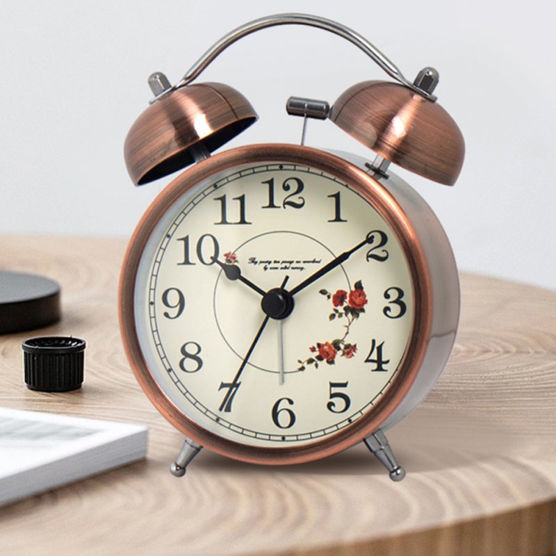 Luminous Retro Twin Bell Loud Alarm Clock Super Silent Non Ticking Table Alarm Clock For Home Office 
