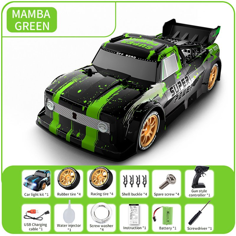 1:16 2.4g Remote Control Car with Spray Light 4wd High Speed Brushless RC Drift Car 