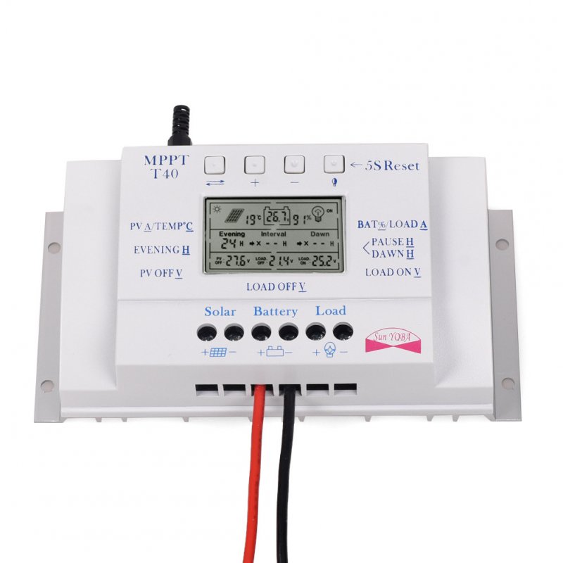 LCD 10/ 20/30 / 40A 12V / 24V MPPT Solar Panel Regulator Charge Controller 3 Timer