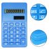 LCD 8 Digit Ultra Slim Calculator Soft Silicone Stationery Scientific Portable Students Calculator blue