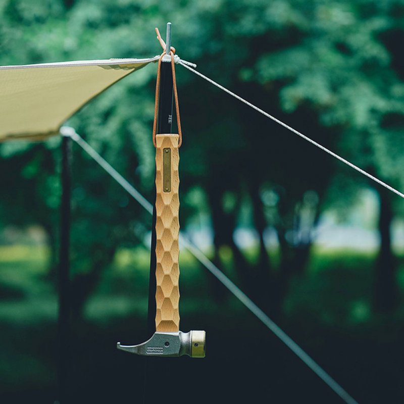 Camping Hammer Tent Nail Puller Diamond-shaped Beech Wood Handle Multifunctional Tool Hammer copper hammer