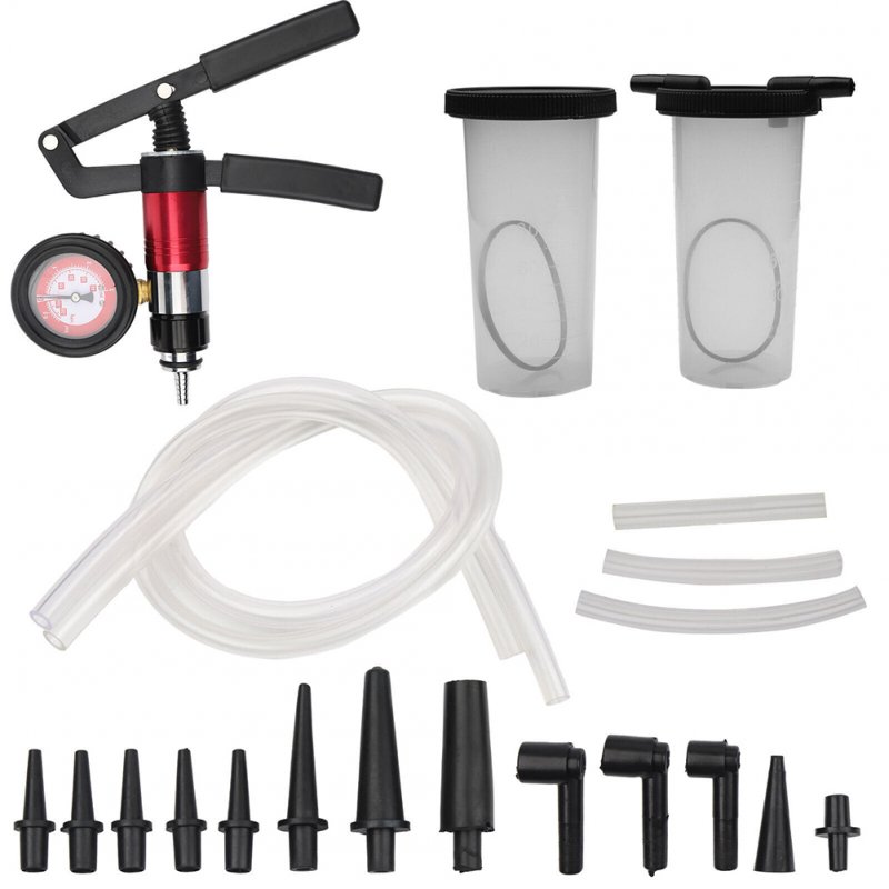 Manual Brake Clutch Bleeder Kit Hand Held Vacuum and Pressure Pump Tester Tool Brake Bleeder Kit With Case 