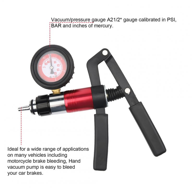 Manual Brake Clutch Bleeder Kit Hand Held Vacuum and Pressure Pump Tester Tool Brake Bleeder Kit With Case 
