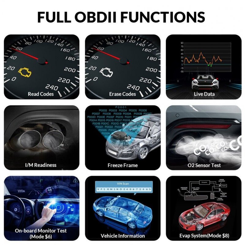 CR3008 PLUS Car Diagnostic Tool OBD 2 Multi Code Scanner LED Screen MIL Tester Compatible for Windows 