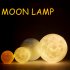 LED 16 Colors 3D Printing Warm Moon Lamp with Remote Control Touch Control Light for Room Office Decaration 15cm