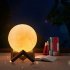 LED 16 Colors 3D Printing Warm Moon Lamp with Remote Control Touch Control Light for Room Office Decaration 8cm