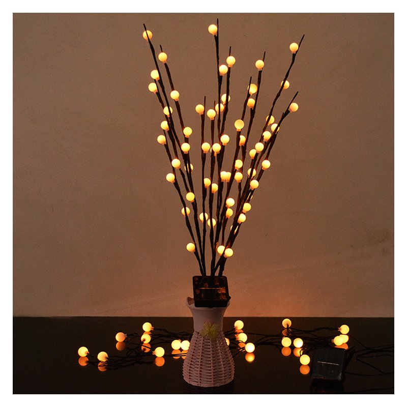 LED 3 in 1 Solar Waterproof Tree Branch Shape Ball Light Decor Lamp for Wedding Party Festival warm light