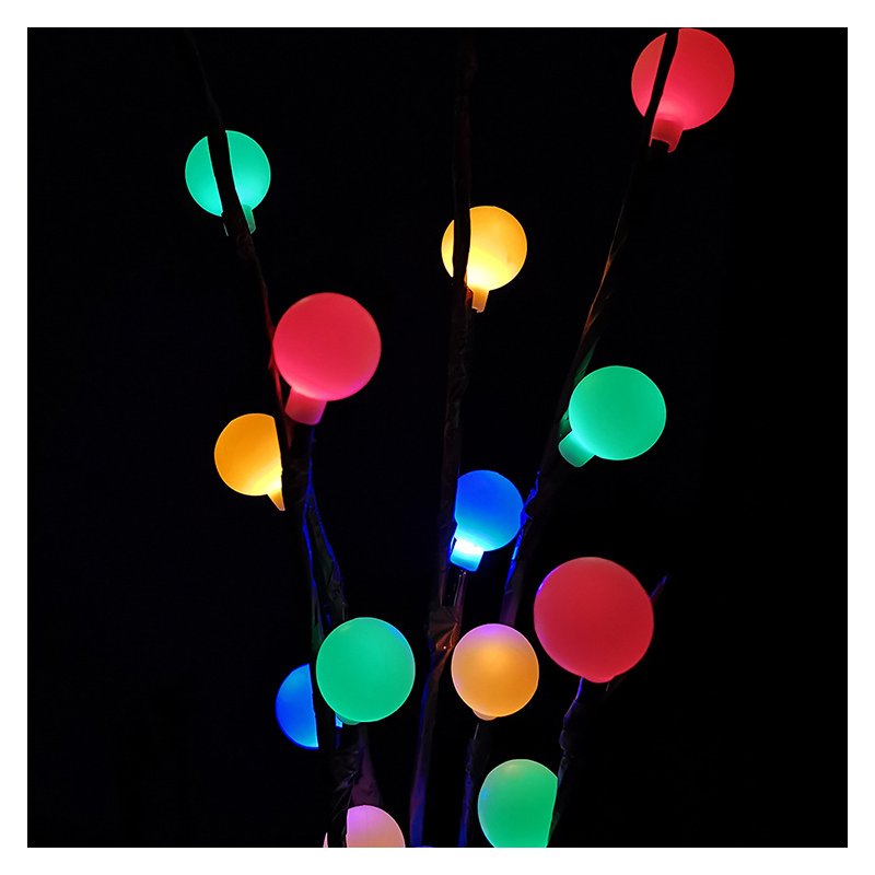 LED 3 in 1 Solar Waterproof Tree Branch Shape Ball Light Decor Lamp for Wedding Party Festival Color