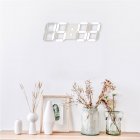 LED 3D White Digital Wall Clock with Remote Control European Regulation