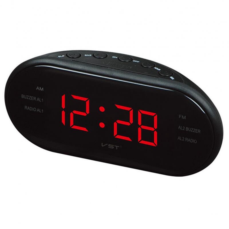LED Alarm Clock Radio Digital AM/FM Radio Red With EU Plug red
