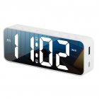 LED Alarm Clock With Dual Alarms, 4-level Dimmable Brightness Digital Alarm Clock With USB Charging Ports, 12H/24H, Snooze Mode For Heavy Sleepers Kids Elderly White Chinese Version