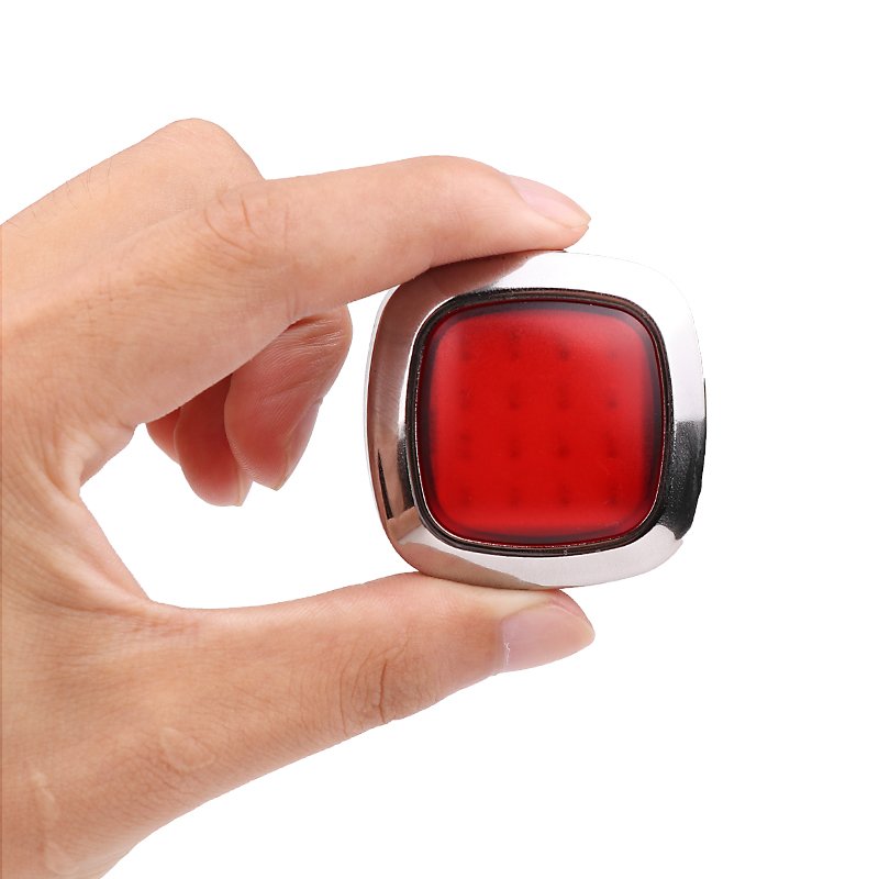 LED COB USB Charging 5 Modes Dimming Red Light Bicycle Tail Lamp for Outdoor Riding Silver_FY320