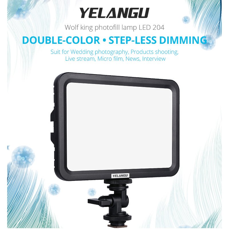 LED Camera Light Stepless Dimming Fill Lamp Photograph Flashes Lights Wedding Light for Camera black