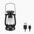 LED Camping Lantern Portable Solar USB Powered 3000 5000K Stepless Dimming Light With Handle Retro Waterproof Rechargeable Hanging Lantern For Outdoor Camping H