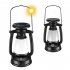 LED Camping Lantern Portable Solar USB Powered 3000 5000K Stepless Dimming Light With Handle Retro Waterproof Rechargeable Hanging Lantern For Outdoor Camping H
