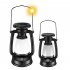 LED Camping Lantern Portable Solar USB Powered 3000 5000K Stepless Dimming Light With Handle Retro Waterproof Rechargeable Hanging Lantern For Outdoor Camping H