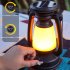 LED Camping Lantern Portable Solar USB Powered 3000 5000K Stepless Dimming Light With Handle Retro Waterproof Rechargeable Hanging Lantern For Outdoor Camping H