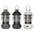 LED Camping Lanterns Retro Battery Powered Portable Lights 300LM 5 Level Dimmable Rechargeable LED Flashlight With Hanging Hook For Outdoor Camping Hiking Fishi